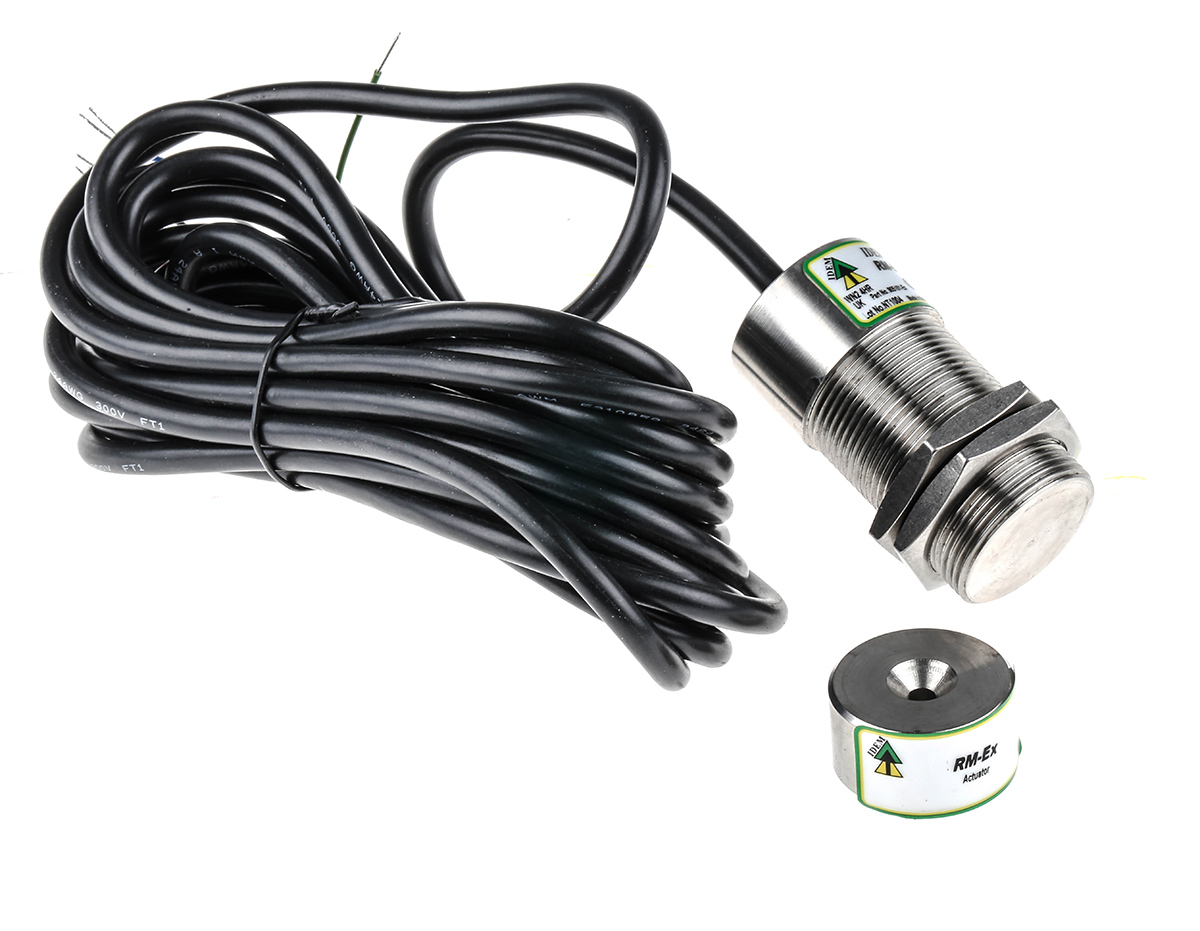 IDEM RM-Ex Series Magnetic Non-Contact Safety Switch, 250V ac/dc, 316 Stainless Steel Housing, 2NC, 5m Cable
