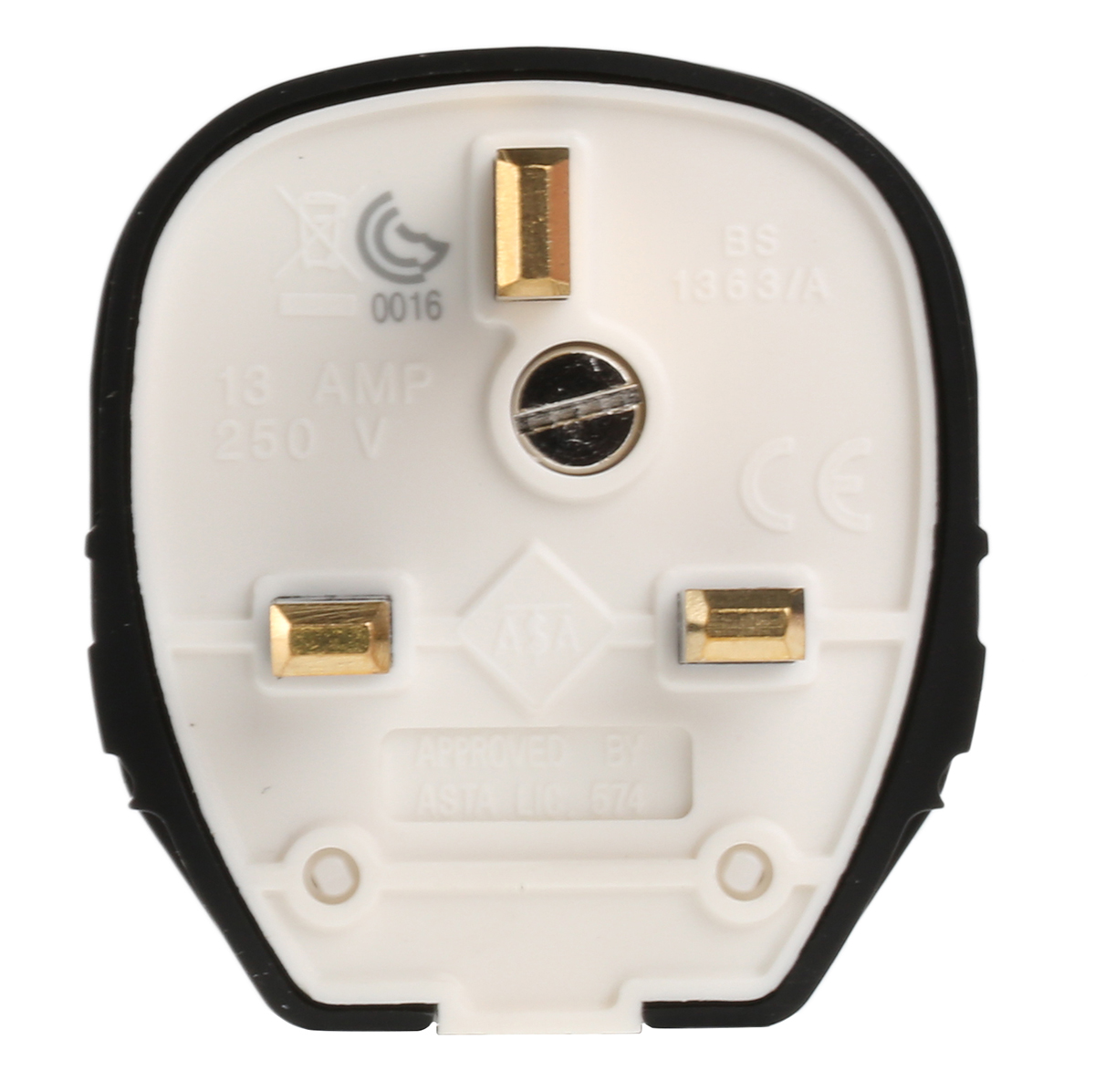 MK Electric UK Mains Plug, 13A Black, Cable Mount PVC, Urea Formaldehyde