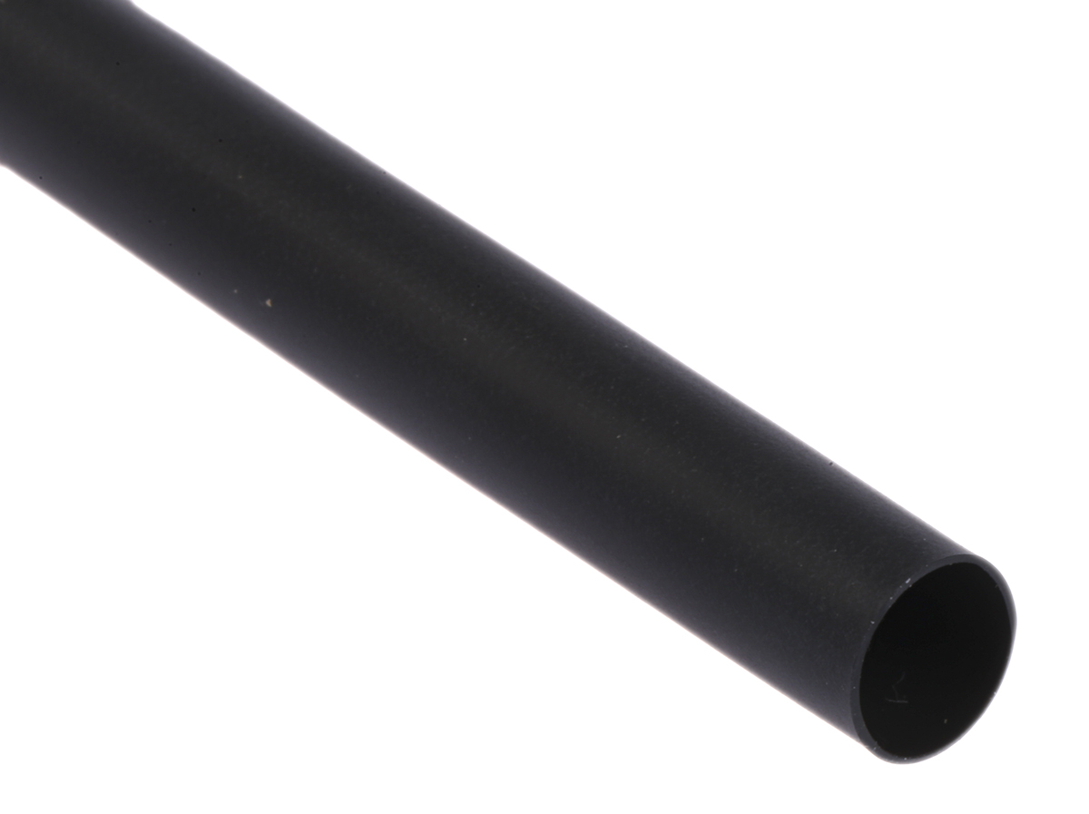 TE Connectivity Adhesive Lined Heat Shrink Tubing, Black 6mm Sleeve Dia. x 1.2m Length 3:1 Ratio, ATUM Series