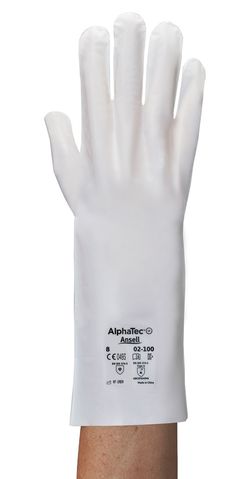 Ansell Alpha Tec 02-100 White Linear Low Density Polyethylene Linear Low Density Polyethylene Work Gloves, Size 6