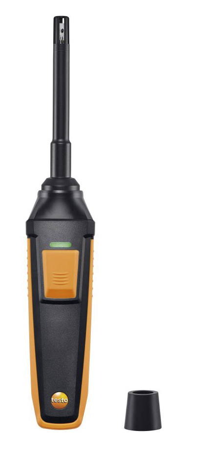 Testo Probe for Humidity, Temperature, +70°C Max, 100%RH Max, Battery-Powered