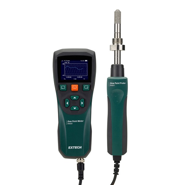 Extech RH600 Moisture Meter, 140°F Max, ±0.54 °F Accuracy, Graphic Colour Display, Battery-Powered
