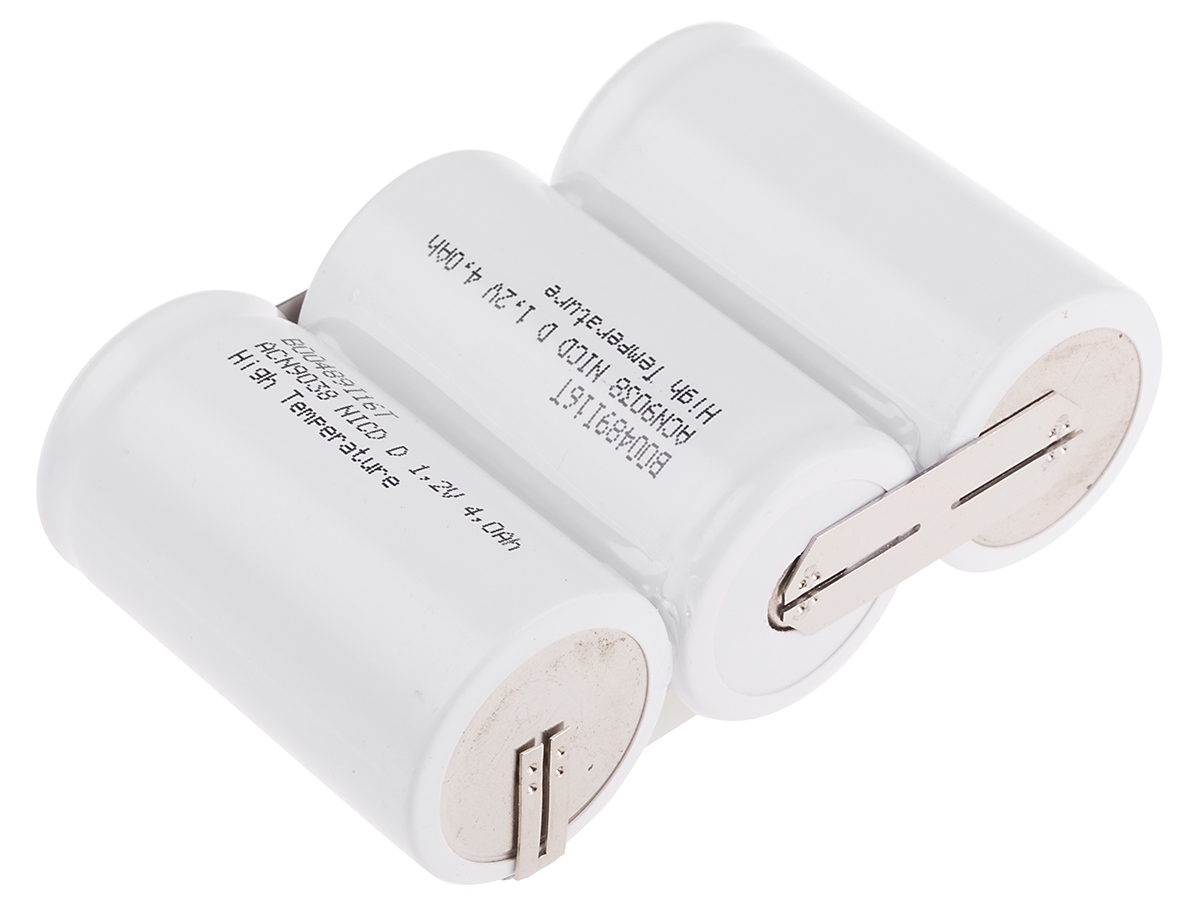 RS PRO 3.6V NiCd Rechargeable Battery Pack, 4Ah - Pack of 1