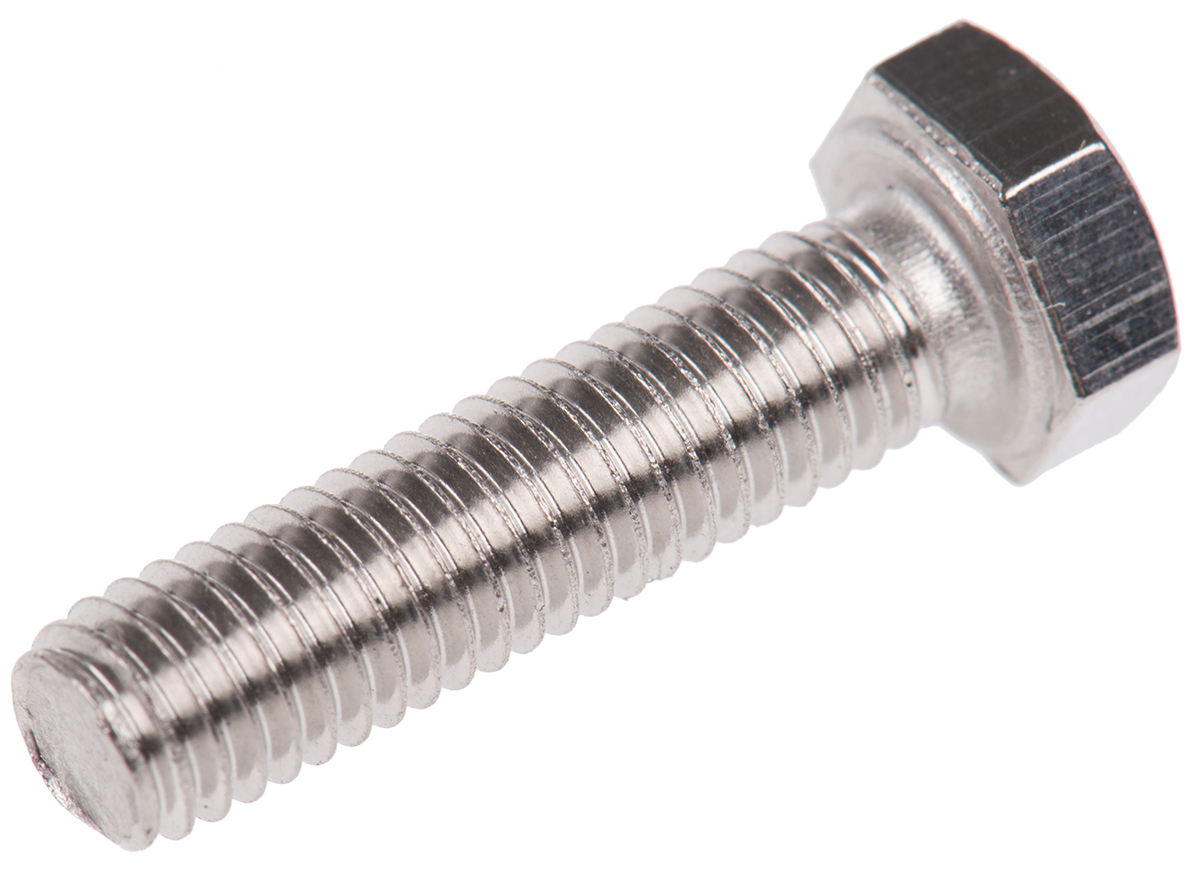 RS PRO Plain Stainless Steel, Hex Bolt, M5 x 20mm