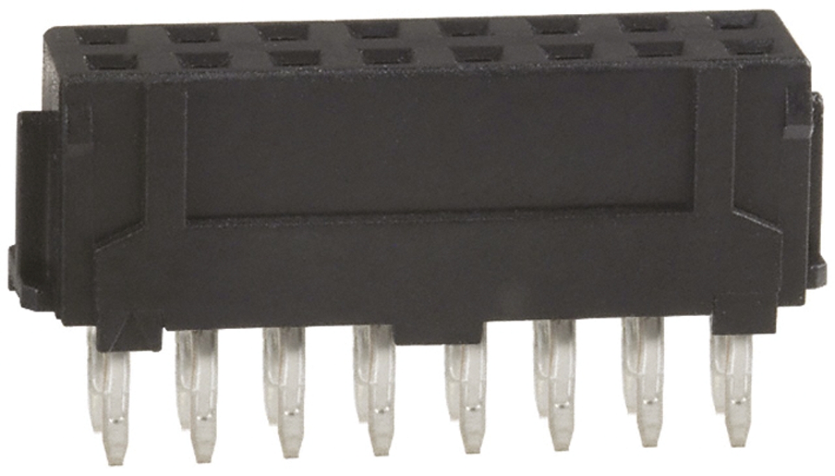 Hirose DF11 Series Straight Through Hole Mount PCB Socket, 16-Contact, 2-Row, 2.0mm Pitch, Solder Termination