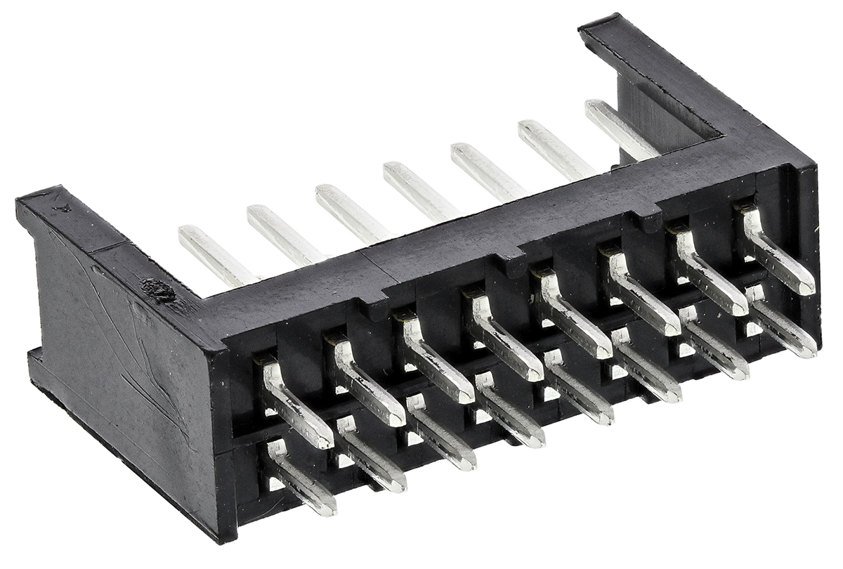 TE Connectivity AMPMODU MOD II Series Straight Through Hole PCB Header, 16 Contact(s), 2.54 mm Pitch, 2 Row, Shrouded