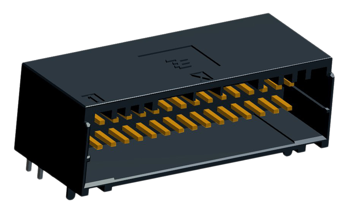 TE Connectivity Dynamic 1000 Series Right Angle Through Hole PCB Header, 34 Contact(s), 2 mm Pitch, 2 Row, Shrouded