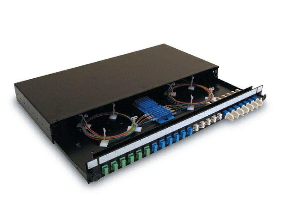 HellermannTyton Connectivity 48 Port LC Multimode Duplex Fibre Optic Patch Panel With 48 Ports Populated, 1U