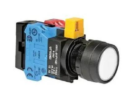 Idec HW Series Series Illuminated Push Button, Momentary, Panel Mount, 22.3mm Cutout, DPST, White LED, 24V ac/dc, IP20,