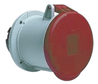 Amphenol Industrial, Easy & Safe IP44 Red Panel Mount 3P + N + E Industrial Power Socket, Rated At 63A, 415 V
