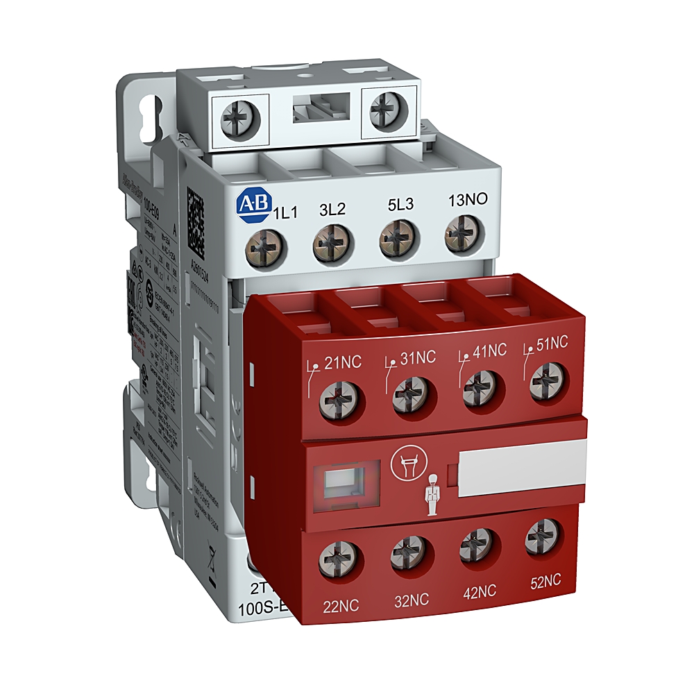 Allen Bradley 100S-E12EJ23C 100S-E Safety Contactors Contactor, 24 → 60 V ac Coil, 3-Pole, 12 A, 2NO/3NC