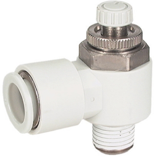 SMC AS Series Threaded Speed Controller, R 1/8 Male Inlet Port x R 1/8 Male Outlet Port x 4mm Tube Outlet Port