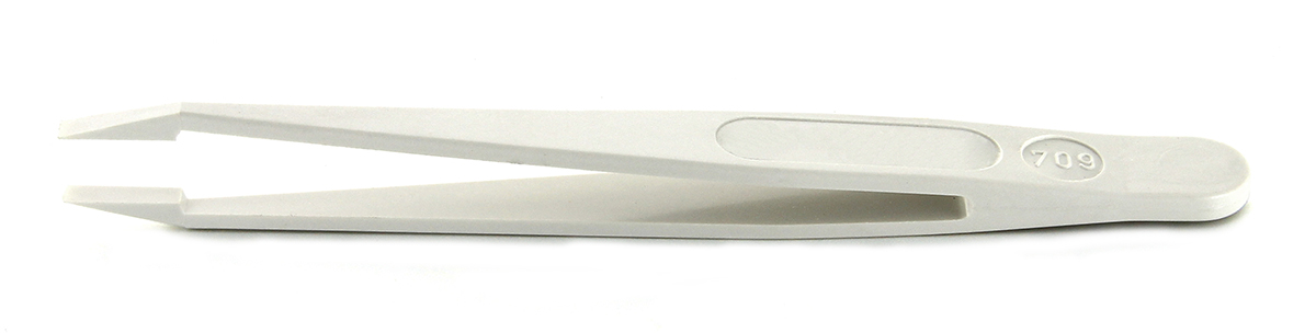 RS PRO 115 mm, Delrin Plastic, Angle, Flat, Tweezers