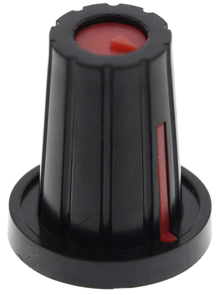 RS PRO 17mm Black Potentiometer Knob for 6.4mm Shaft D Shaped
