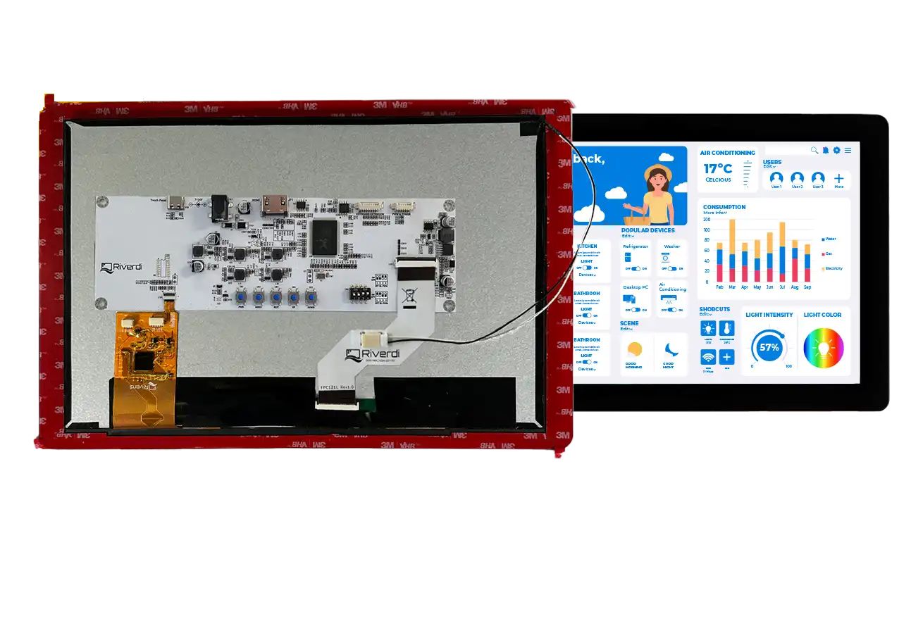 Riverdi RVT121HVHNWC00-BV1.0A IPS TFT TFT LCD Display / Touch Screen, 10.1in, 1280 x 800pixels