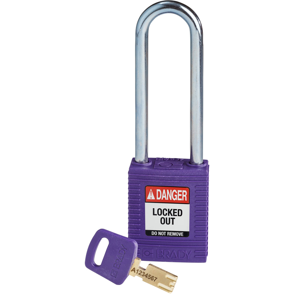 Brady LOTO-101 Key Weatherproof Nylon, Steel Padlock, 6.35mm Shackle, 38.00mm Body