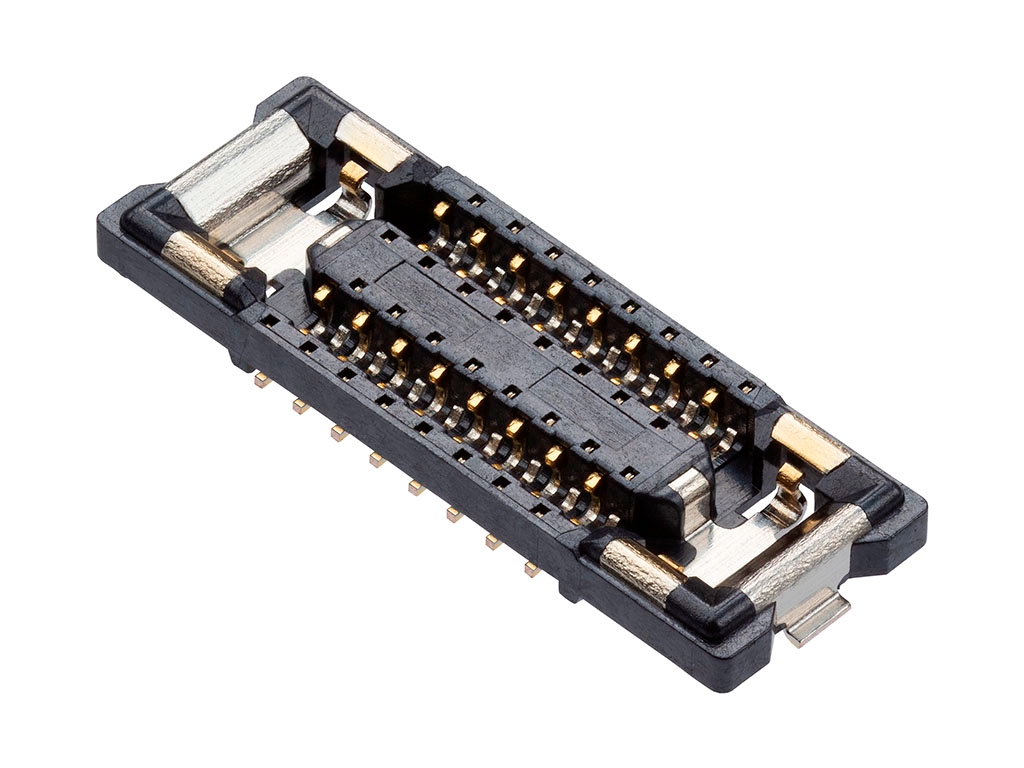 Molex 203389 Series Vertical Surface PCB Header, 32 Contact(s), 0.6 mm Pitch, 4 Row