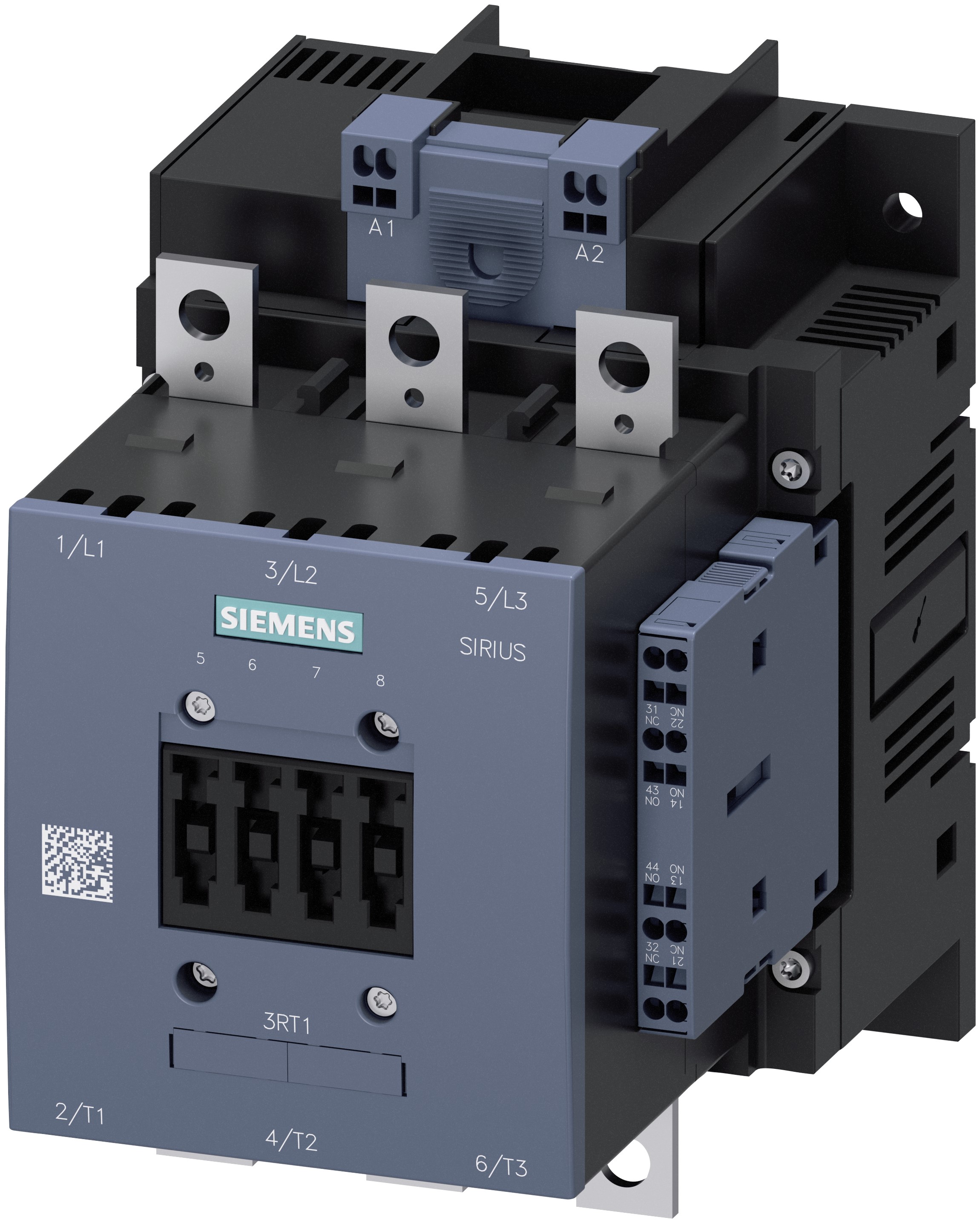 Siemens SIRIUS 3RT Size S6, 3RT1 Contactor, 220 → 240 V ac/dc Coil, 3-Pole, 150 A, 75 kW, 2NO + 2NC