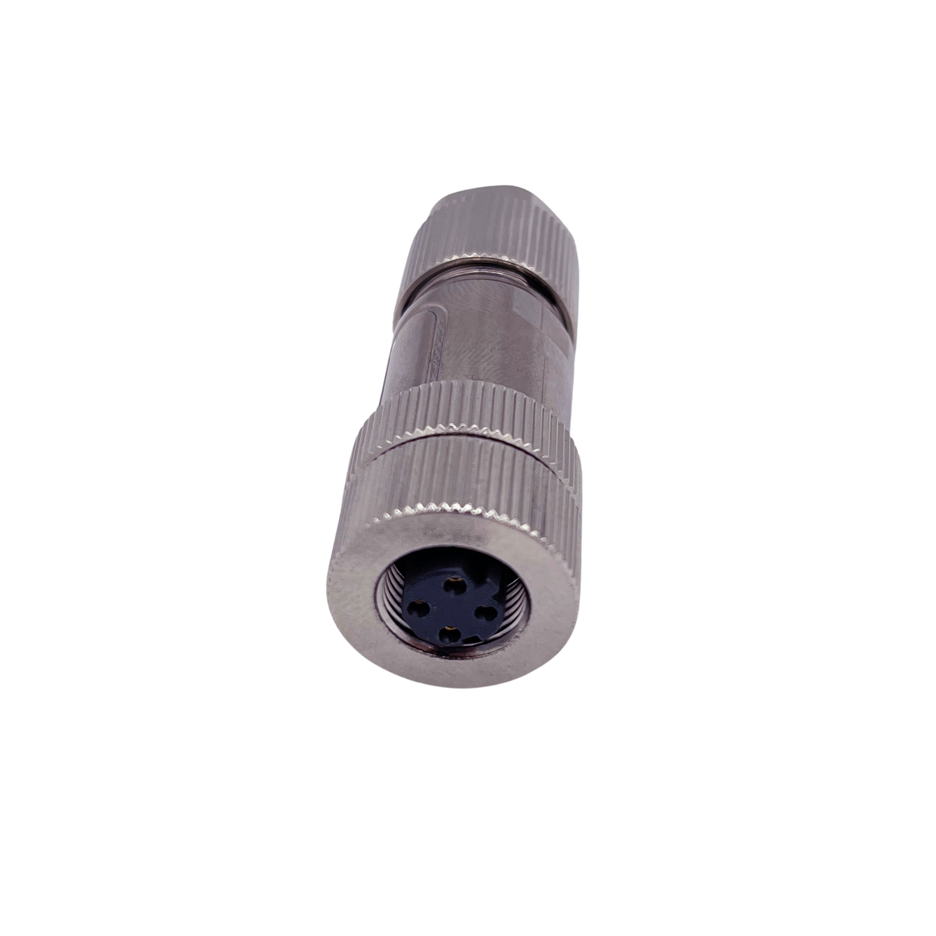 Norcomp Circular Connector, 4 Contacts, Free Hanging, M12 Connector, Plug, Socket, Female, IP67, M12 Series