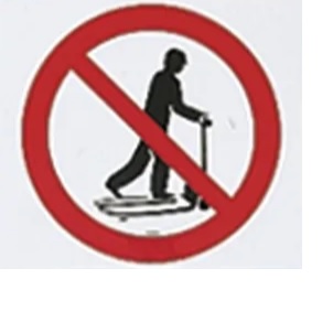 PET No Climbing On The Pallet Truck Prohibition Sign, None
