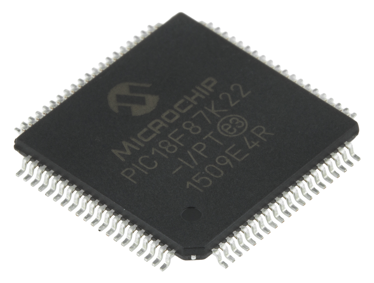 Microchip, 8 bit PIC Microcontroller, 64 MHz, 128kB FLASH, 80-Pin TQFP