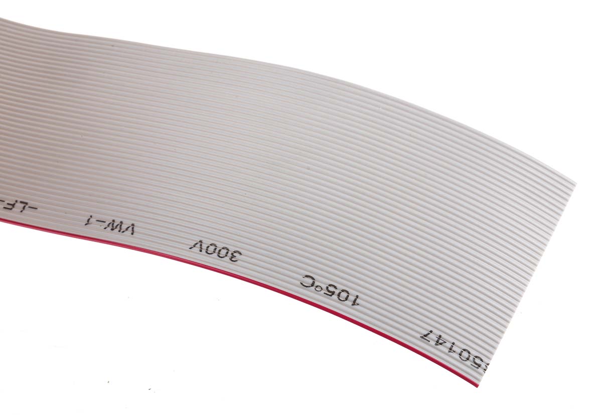 RS PRO Flat Ribbon Cable, 40-Way, 1.27mm Pitch, 5m Length