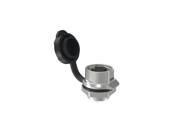 Amphenol Communications Solutions Circular Connector, 2 Contacts, Panel, M16 Connector, Socket, Female, IP67, MRD B