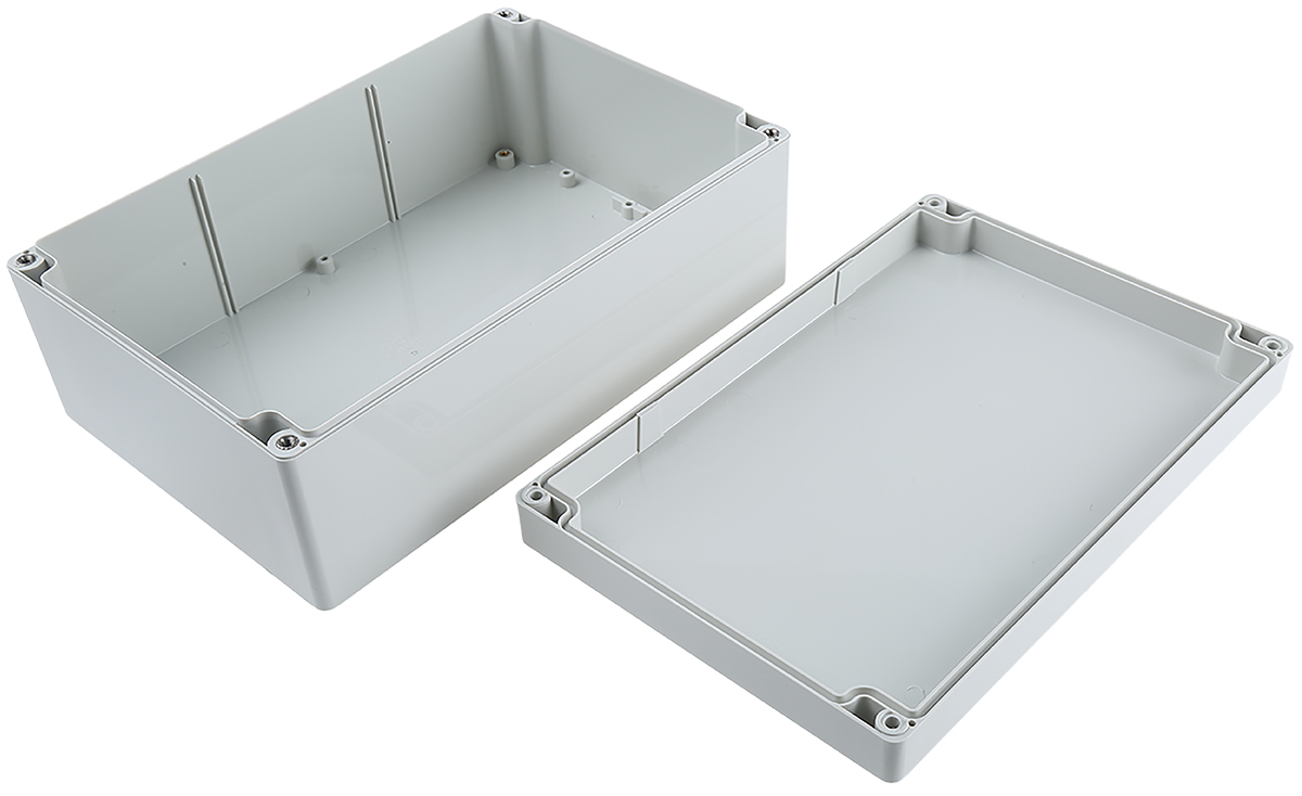 Hammond 1554 Series Grey ABS Enclosure, IP66, Grey Lid, 240 x 160 x 90.5mm