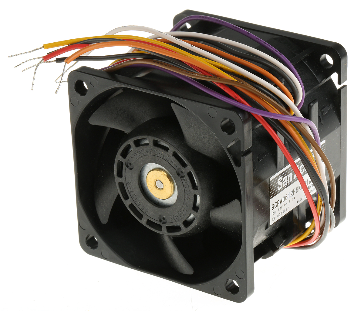 Sanyo Denki San Ace 9CRA Series Axial Fan, 12 V dc, DC Operation, 137m³/h, 37.2W, 3.1A Max, 60 x 60 x 56mm