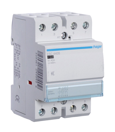 Hager System M Pro ESC Contactor, 230 V ac Coil, 4-Pole, 40 A, 6.5 kW, 4NO, 400 V ac