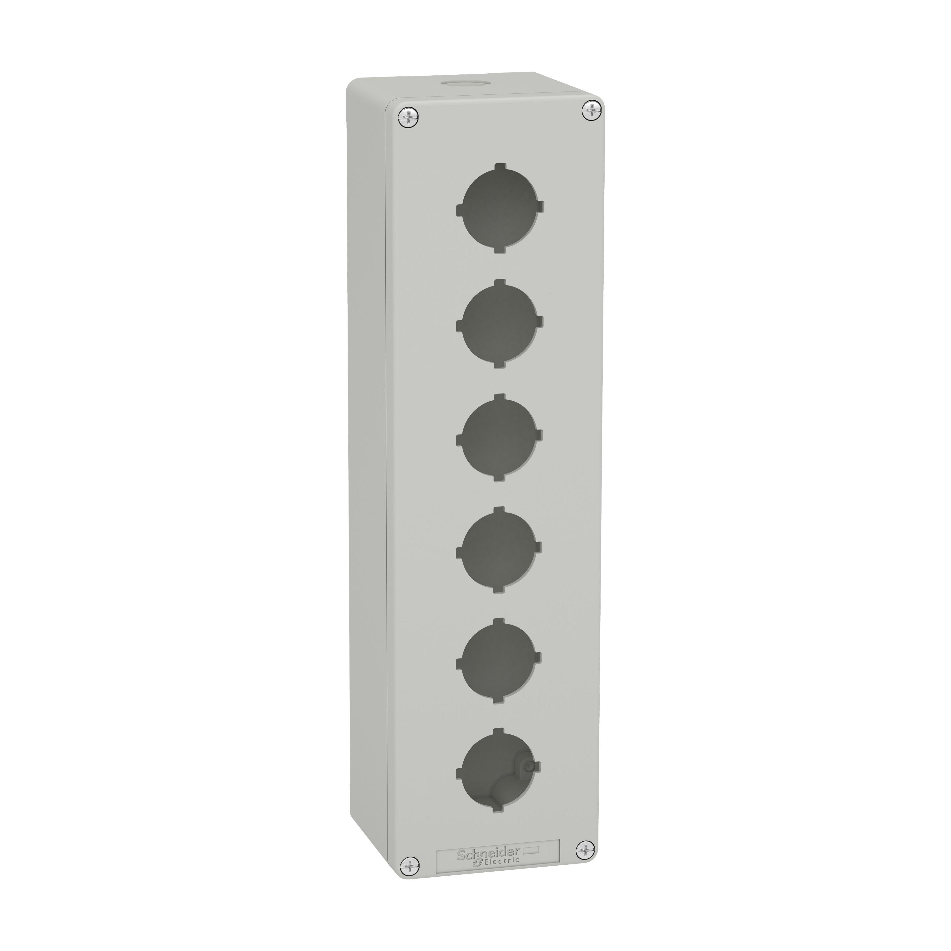 Schneider Electric Grey Die Cast Aluminium XAPD Empty Control Station - 6 Hole 30mm Diameter