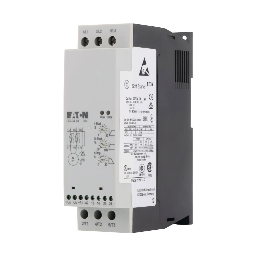 Eaton Eaton DS7 Soft Starter, 15 hp, 480 VAC, 3 Phase, IP20
