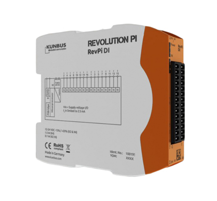 Revolution PI RevPI DI 16I Series PLC I/O Module for Use with Revolution Pi Connect, Revolution Pi Core, Digital, 12