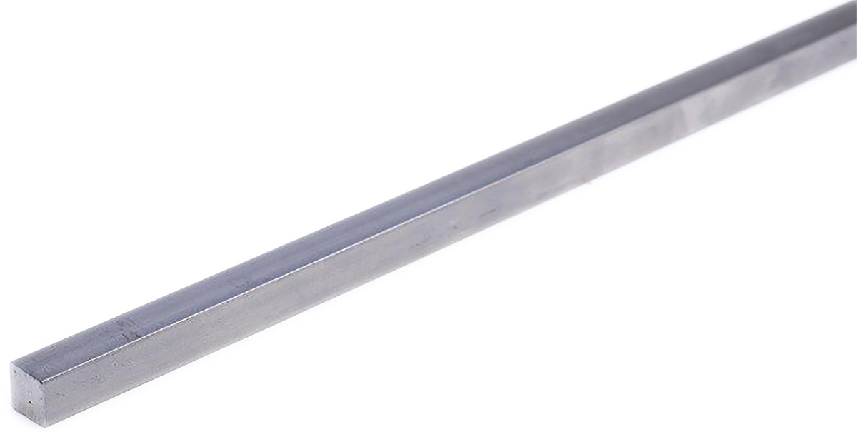 RS PRO Key Steel Square Bar 16mm Diameter, 16mm W, 16mm H, 304mm L