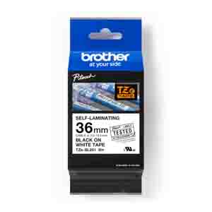 Brother Black on White Label Printer Tape, 8 m Length, 36mm Label Length