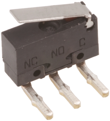 Panasonic Hinge Lever Micro Switch, Right Angle PCB Terminal, 100 mA @ 30 V dc, SP-CO