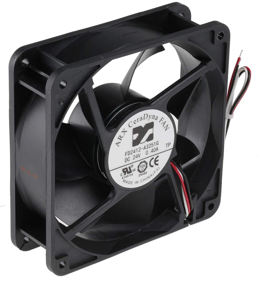ARX CeraDyna Series Axial Fan, 24 V dc, DC Operation, 227.7m³/h, 7.2W, 300mA Max, 120 x 120 x 38mm