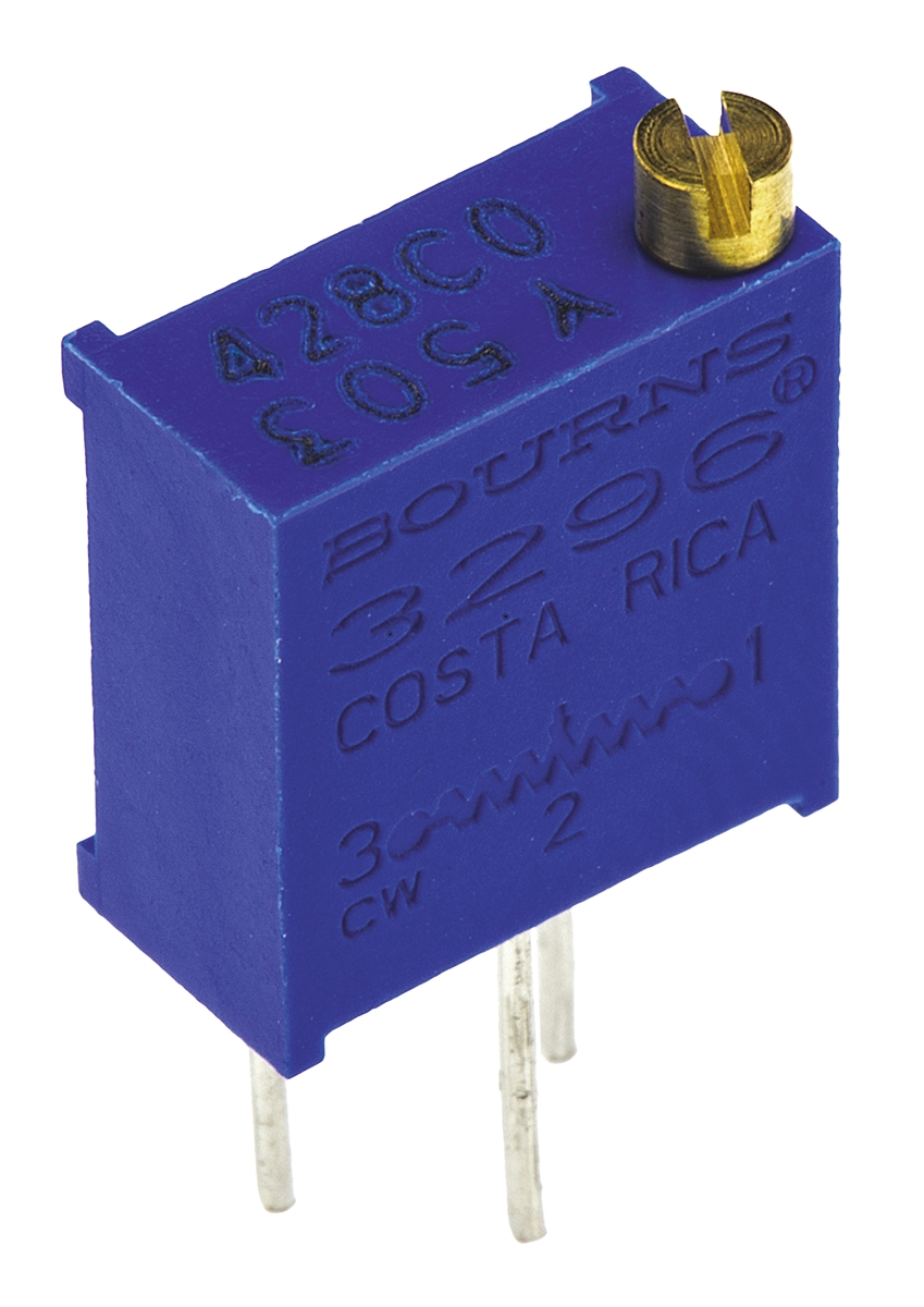 50kΩ, Through Hole Trimmer Potentiometer 0.5W Top Adjust Bourns, 3296