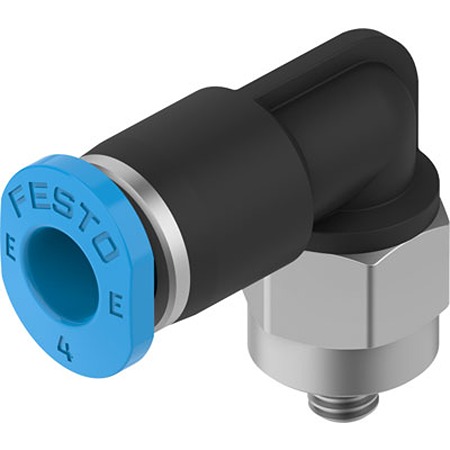 Festo NPQE-L Series Push-in Fitting, M3 to Push In 4 mm, Threaded Connection Style, NPQE-L-M3-Q4-F1A-P10