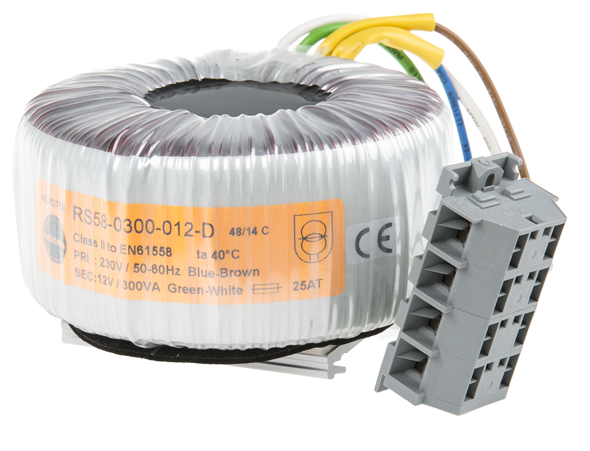 Nuvotem Talema 230V ac, 12V ac Toroidal Transformer, 300VA 1 Output