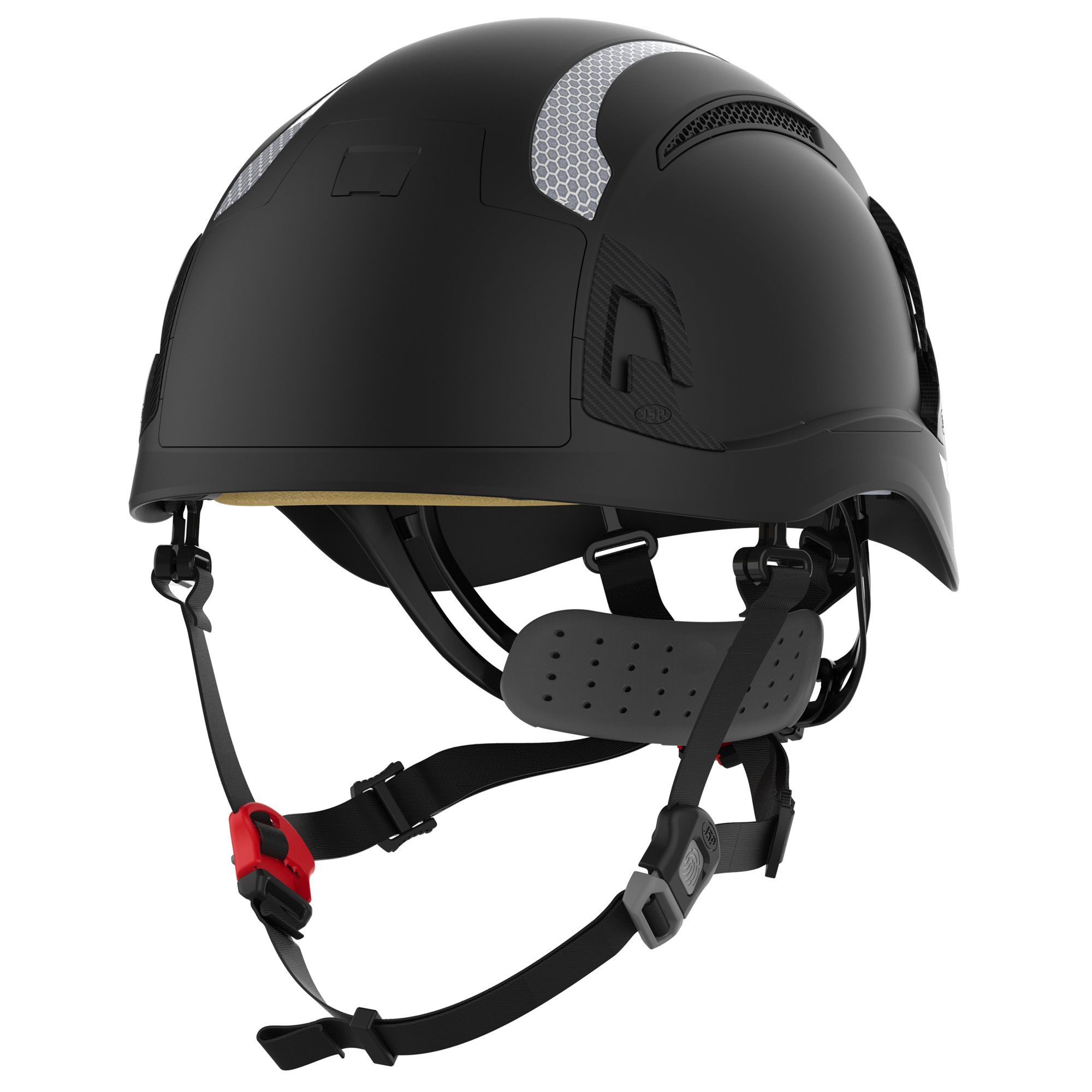 JSP EVO ALTA Black Hard Hats with Chin Strap, Ventilated