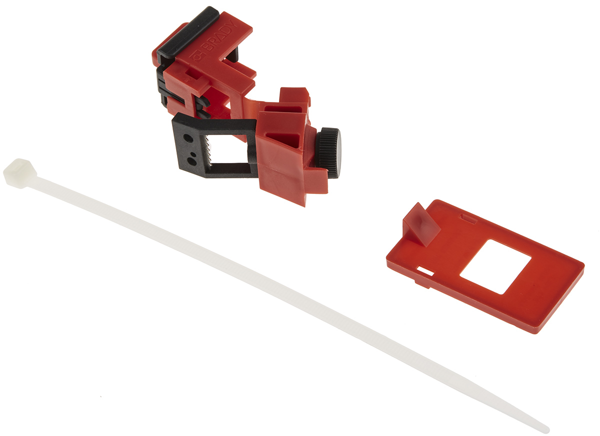 Brady Red 1-Lock Polypropylene Fibreglass Reinforced Nylon Circuit Breaker Switch Lockouts, 7.14mm Shackle