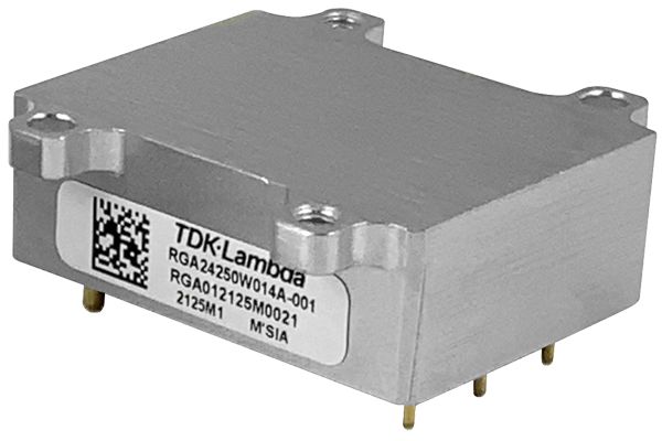 TDK-Lambda RGA DC-DC Converter, 3.3 → 40V dc/ 10A Output, 9 → 53 V dc Input, 250W, PCB Mount, -40°C Max