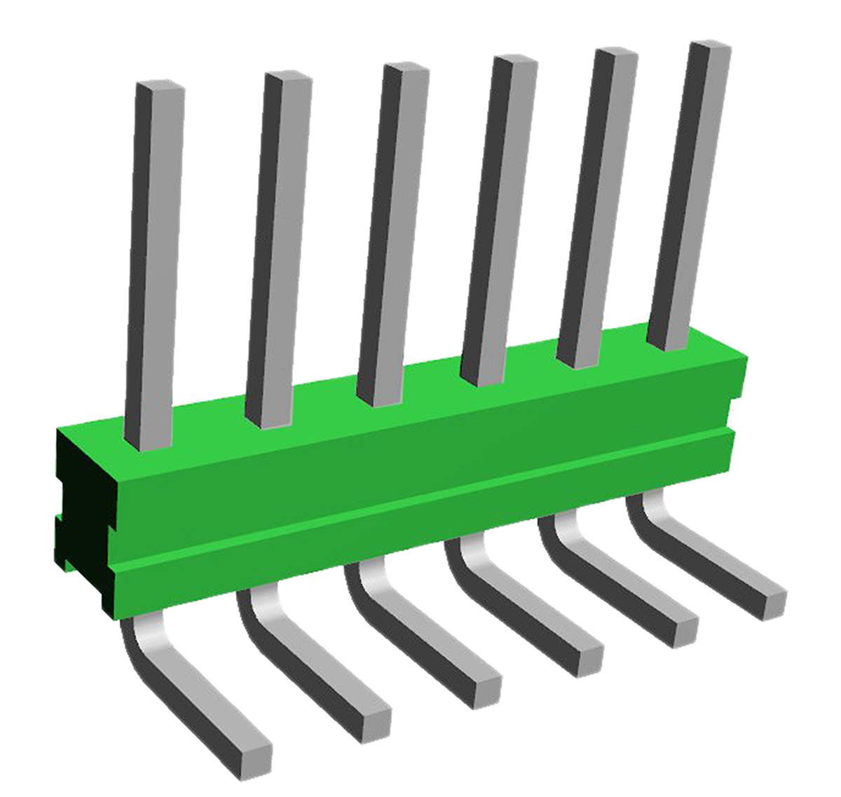 TE Connectivity AMPMODU MOD II Series Right Angle Through Hole Pin Header, 6 Contact(s), 2.54 mm Pitch, 1 Row,