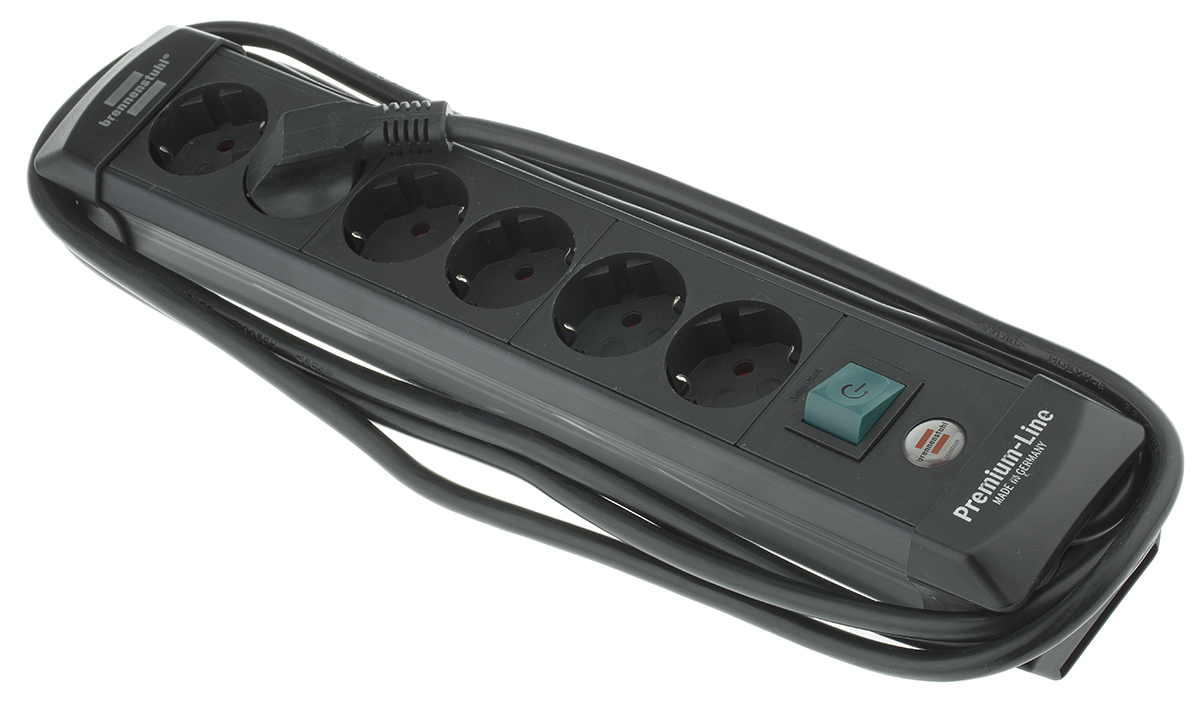 brennenstuhl 3m 6 Socket Type F - German Schuko Extension Lead, 230 V, IP20