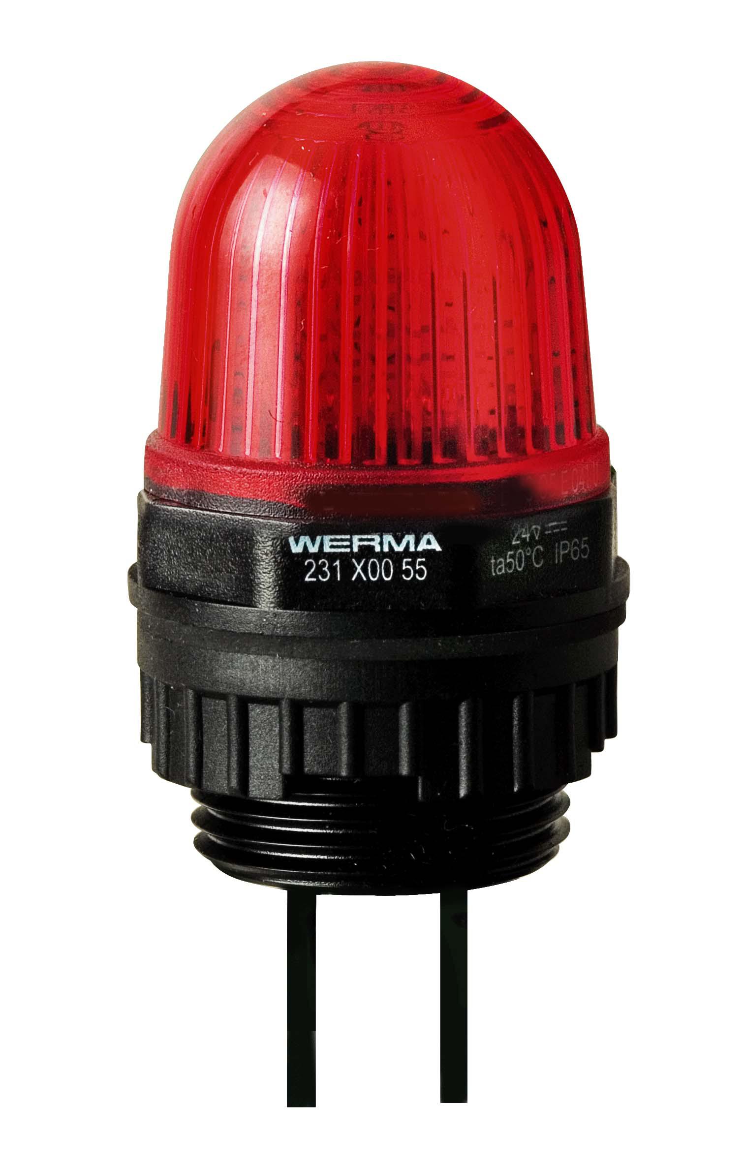 Werma 231 Series Red Continuous lighting Beacon, 230 V, Built-in Mounting, LED Bulb