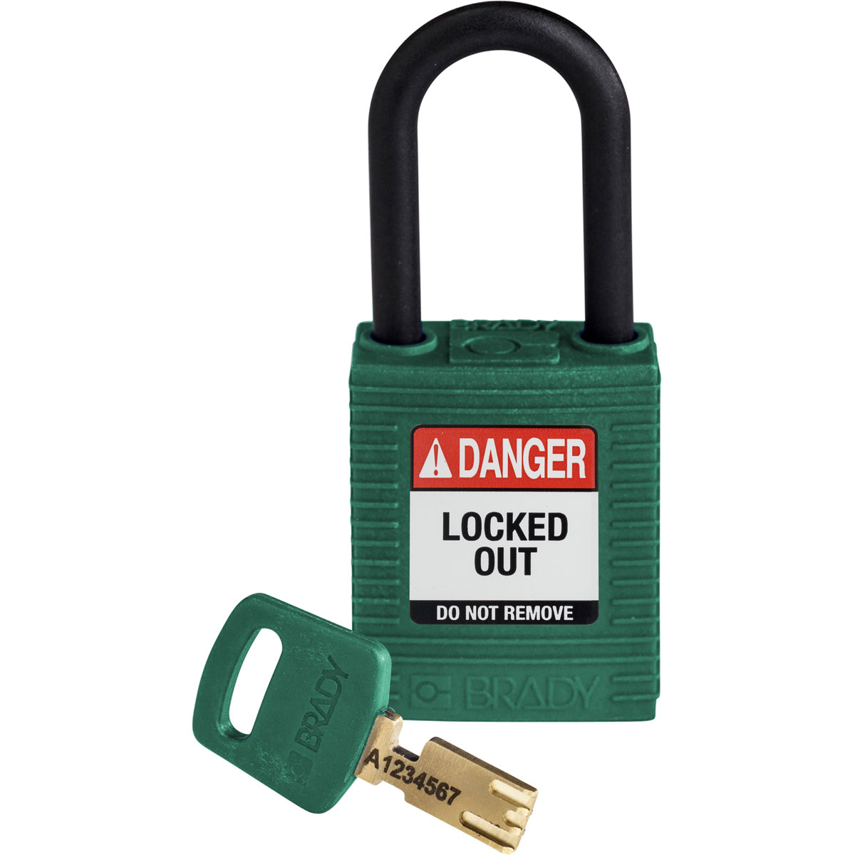 Brady LOTO-101 Key Weatherproof Nylon, Plastic Padlock, 6.35mm Shackle, 38.00mm Body