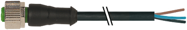 Murrelektronik Limited Female 4 way Threaded to Free End Power Cable, 3 m