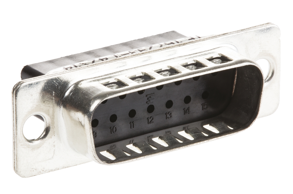 TE Connectivity Amplimite HDP-20 15 Way Cable Mount D-sub Connector Plug