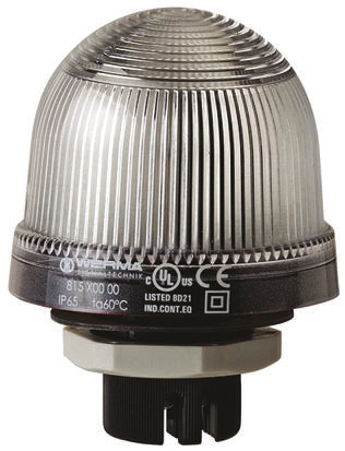 Werma EM 815 Series Clear Steady Beacon, 12 → 240 V ac/dc, Panel Mount, Incandescent Bulb